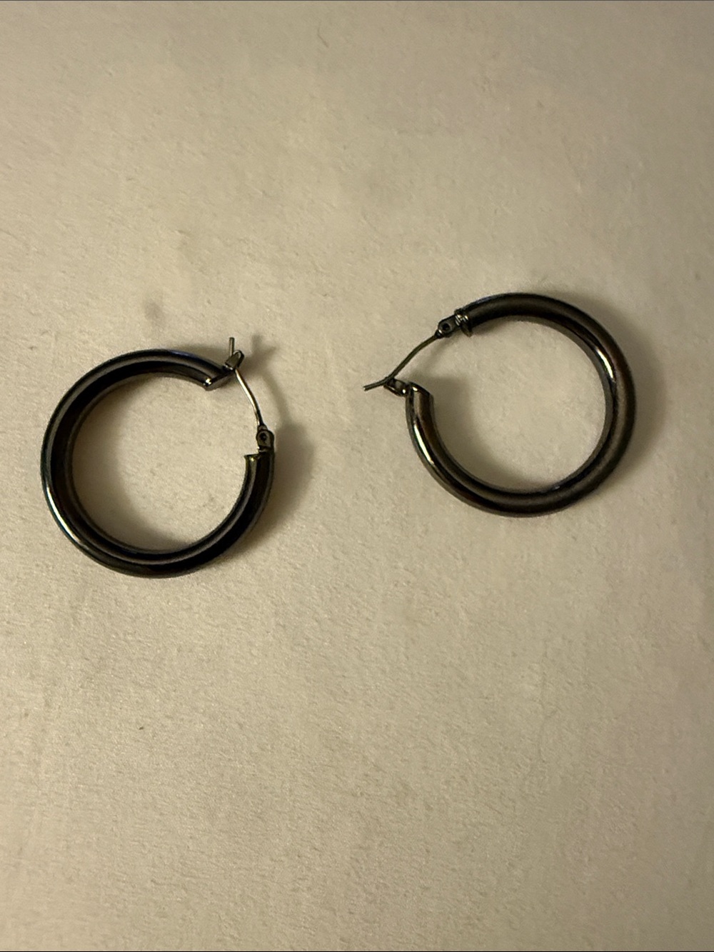 Simple Black Hoop Earrings